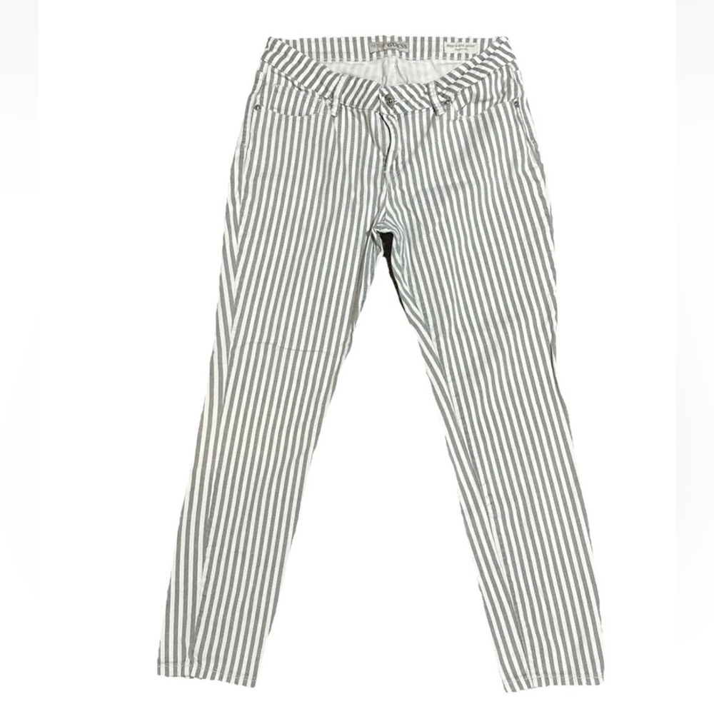 GUESS Women’s 31 Medium Rise Skinny Emma Fit Pin Striped Jeans Classic Casual - Picture 4 of 13